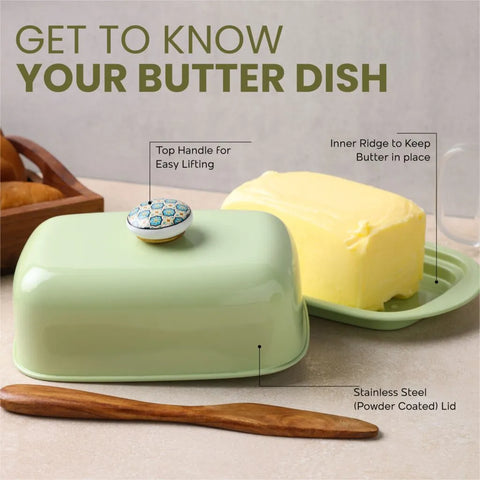 Dudki 500 Gm Capacity Stainless Steel Butter Dish