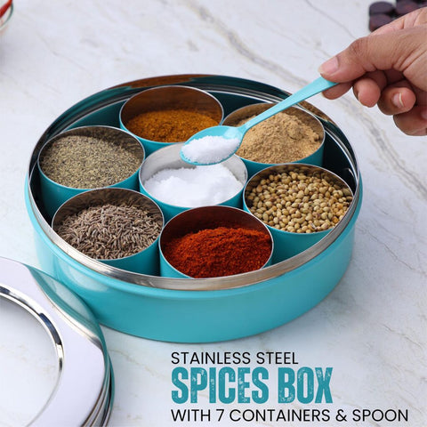 Dudki Stainless Steel Spice Box With 7 Containers