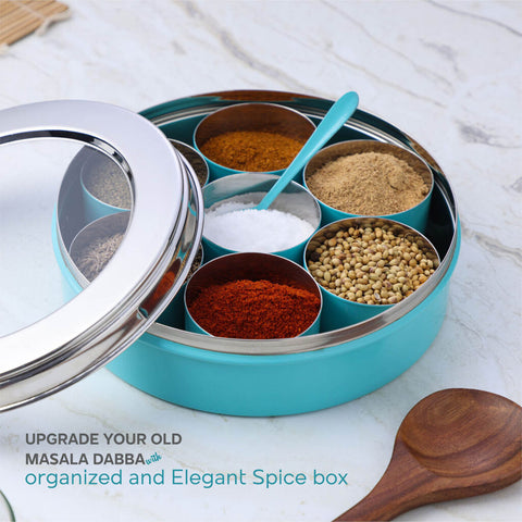 Dudki Stainless Steel Spice Box With 7 Containers