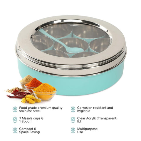 Dudki Stainless Steel Spice Box With 7 Containers