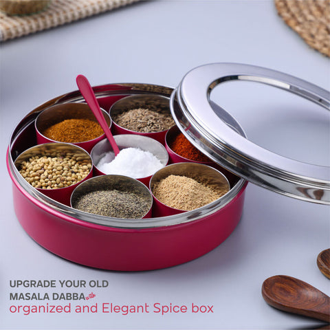 Dudki Stainless Steel Spice Box With 7 Containers