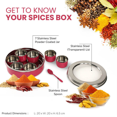 Dudki Stainless Steel Spice Box With 7 Containers