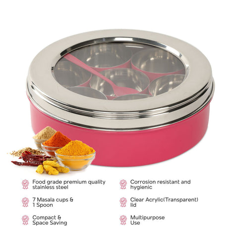 Dudki Stainless Steel Spice Box With 7 Containers