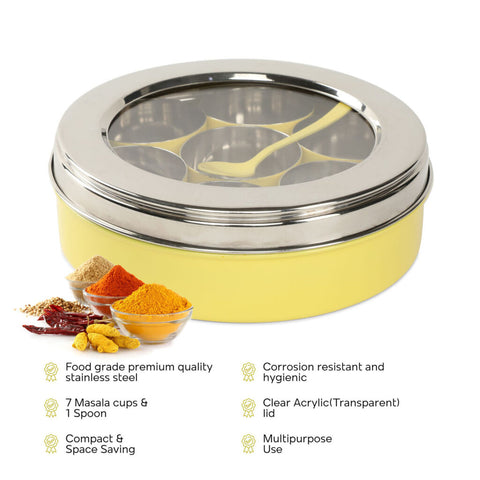 Dudki Stainless Steel Spice Box With 7 Containers