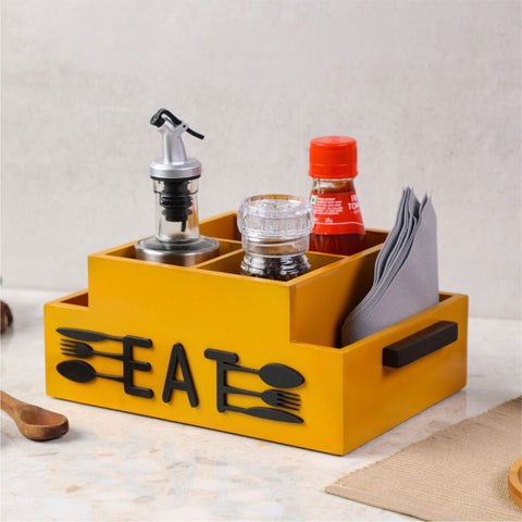 Dudki Wooden 6 Compartment (Eat) Cutlery Holder