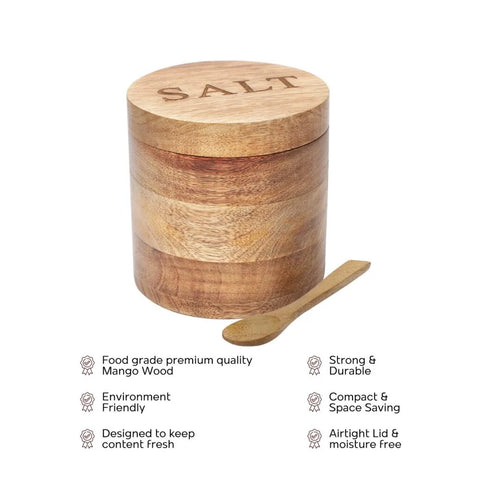 Dudki wooden salt box with magnetic lid