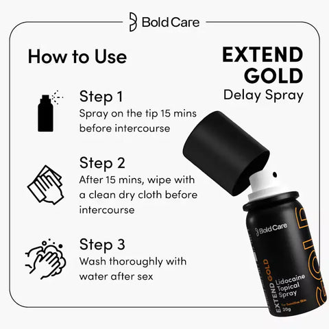 Bold Care Extend Gold Advanced Long Last Delay Spray For Men with Zero Alcohol 20G