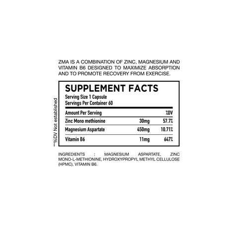 HC Nutrition ZMA 60 capsules