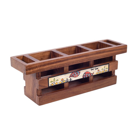 Dudki Handcrafted Flora Cutlery Storage Box