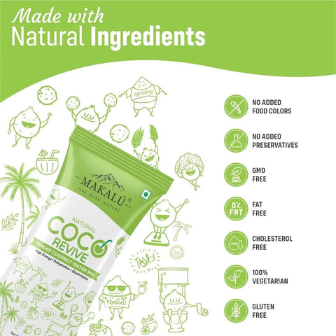 Makalu COCO Revive Natural Coconut Water Powder 10 Gm Sachet (Pack of 30)