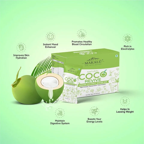 Makalu COCO Revive Natural Coconut Water Powder 10 Gm Sachet (Pack of 30)