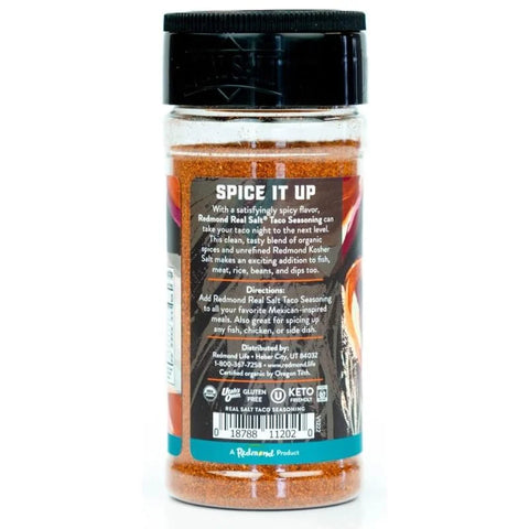 Redmond Real Sea Salt - Natural Unrefined Gluten Free Taco Shaker 4.41oz