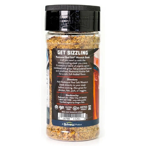 Redmond Real Sea Salt - Natural Unrefined Gluten Free Wasatch Steak Shaker 5.29oz