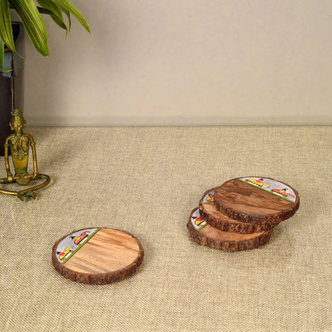 Dudki Elephant Parade Round Wooden Coaster S04