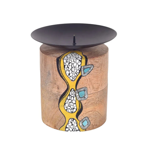 Dudki Enchanted Ember Wooden Candle Stand