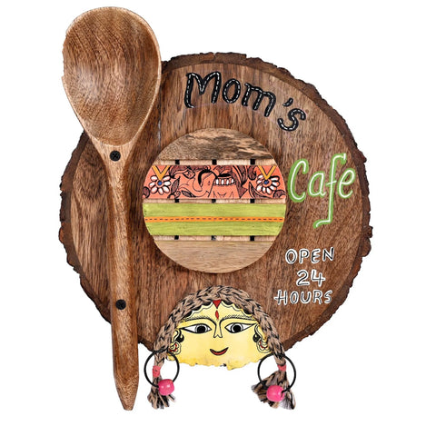 Dudki Kitchen Decor "Moms Cafe" Handcrafted in Wood