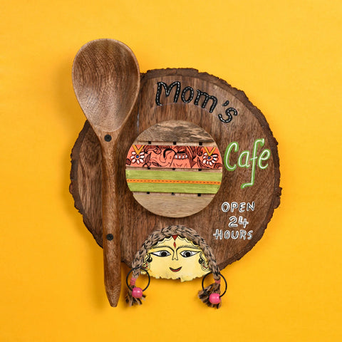 Dudki Kitchen Decor "Moms Cafe" Handcrafted in Wood