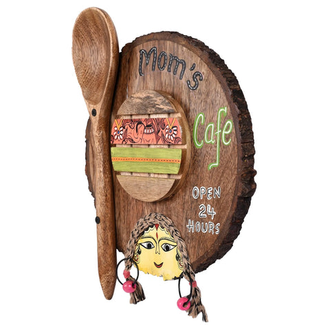 Dudki Kitchen Decor "Moms Cafe" Handcrafted in Wood