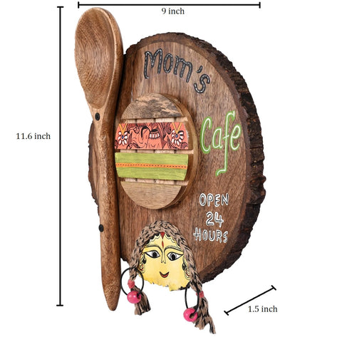 Dudki Kitchen Decor "Moms Cafe" Handcrafted in Wood