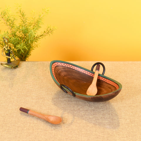 Dudki Leaf Of Nature' Serving Platter In Rosewood