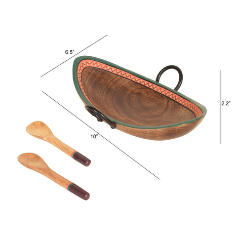 Dudki Leaf Of Nature' Serving Platter In Rosewood