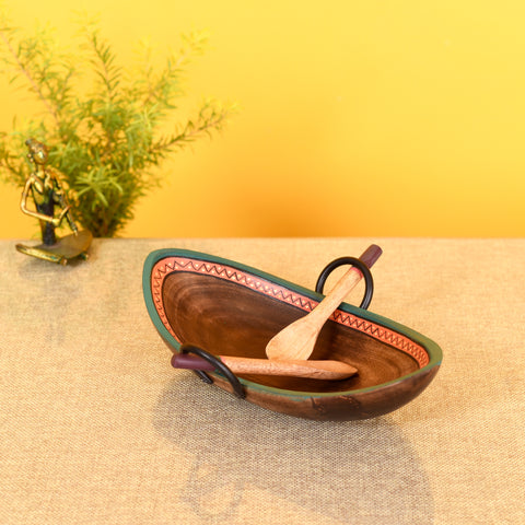 Dudki Leaf Of Nature' Serving Platter In Rosewood