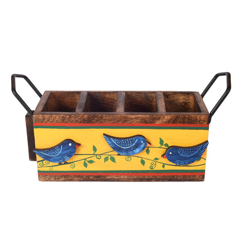 Dudki Love Birds Musturd Cutlery Holder