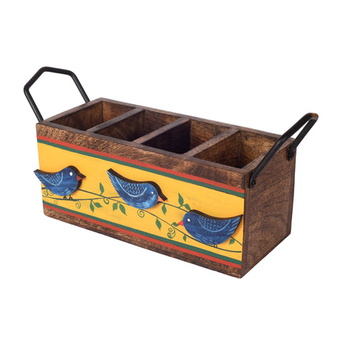 Dudki Love Birds Musturd Cutlery Holder