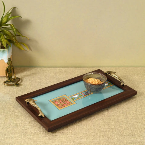 Dudki Periwinkle Elephant Serving Tray