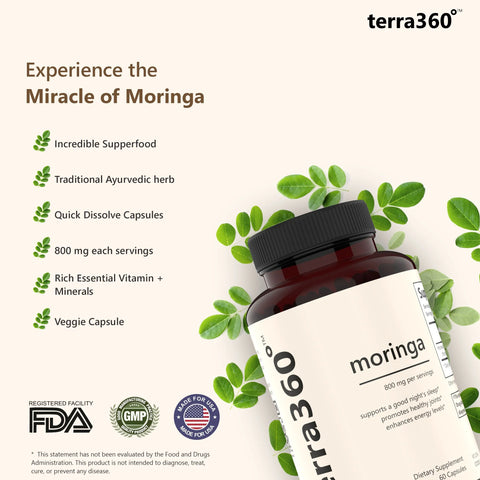 terra360° Moringa - Energy & Immune Support (60 Capsules)