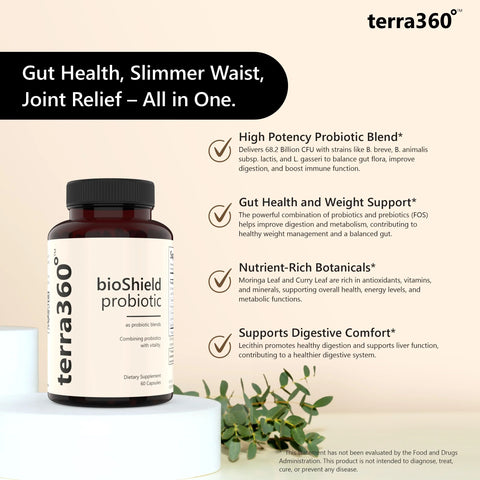 terra360° BioShield Probiotic - Gut & Immune Support (60 Capsules)