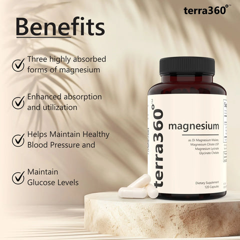 terra360° Magnesium Capsules - Heart, Muscle & Nerve Support