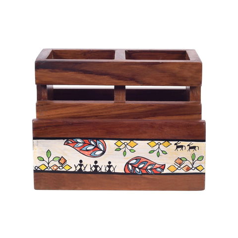 Dudki Warli Life Cutlery Holder Stand