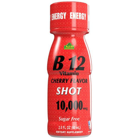 B12 Vitamin Shots with 10,000 MCG - A Pack of 20 Bottles - Life of Riley Supplements Trading LLC