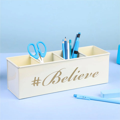 Dudki Believe Stainless Steel Desk Organizer