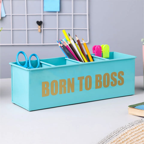 Dudki Born To Boss Stainless Steel Desk Organizer