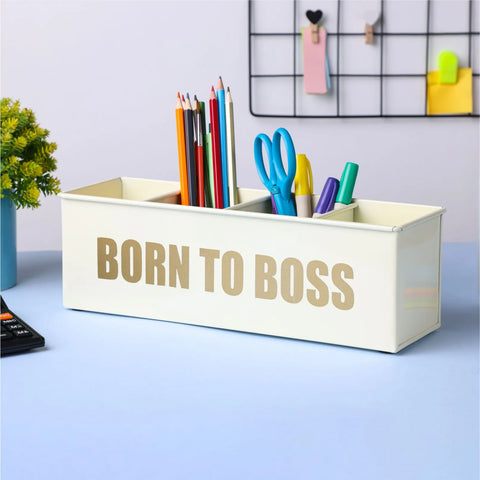 Dudki Born To Boss Stainless Steel Desk Organizer