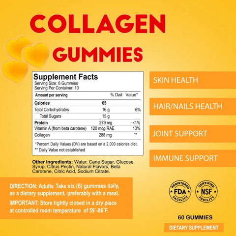 Collagen Gummies - 60 Gummies - Life of Riley Supplements Trading LLC