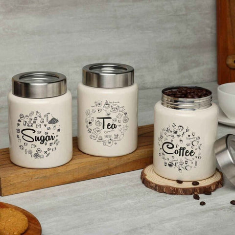 Dudki Iconic Tea Sugar Coffee Canister Set