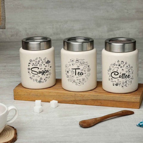 Dudki Iconic Tea Sugar Coffee Canister Set