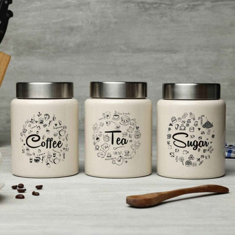 Dudki Iconic Tea Sugar Coffee Canister Set