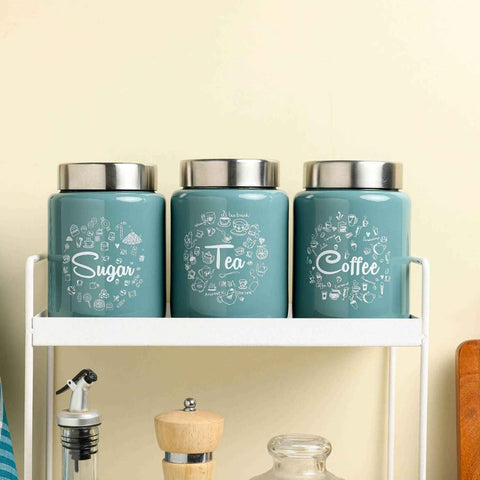 Dudki Iconic Tea Sugar Coffee Canister Set