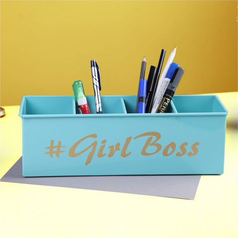 Dudki Girl Boss Stainless Steel Desk Organizer