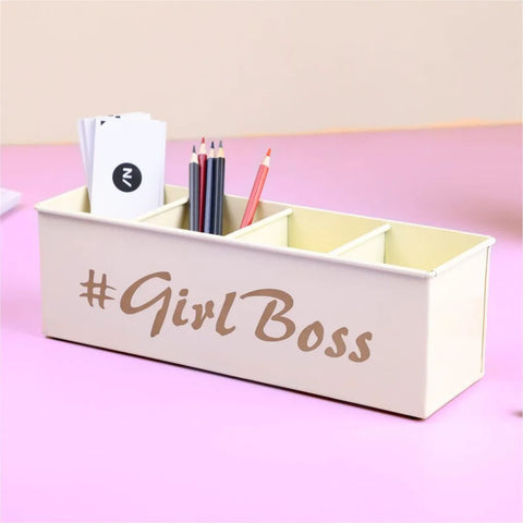 Dudki Girl Boss Stainless Steel Desk Organizer