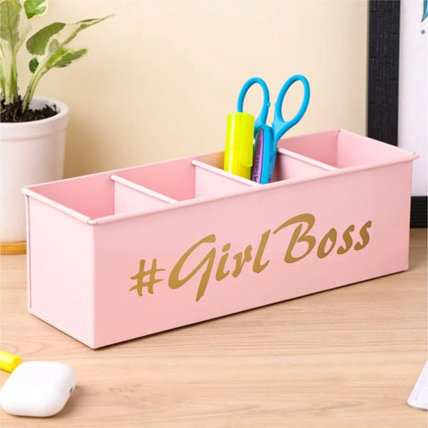 Dudki Girl Boss Stainless Steel Desk Organizer