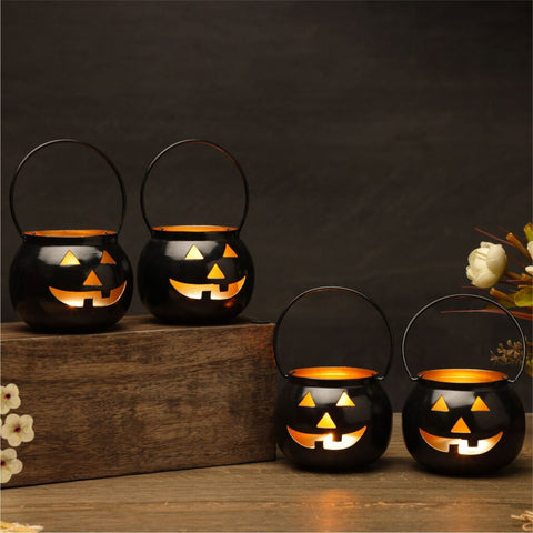 Dudki Metal Halloween Face Votive Candle Holder