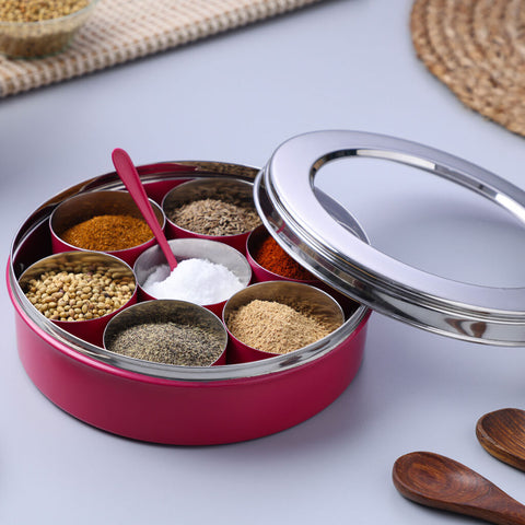 Dudki Stainless Steel Spice Box With 7 Containers