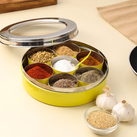 Dudki Stainless Steel Spice Box With 7 Containers