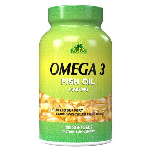 Omega 3 Fish Oil 1000 mg - 100 softgels - Life of Riley Supplements Trading LLC