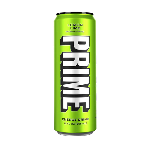 Prime Energy Drink "Lemon Lime," Naturally Flavored, 200mg Caffeine, Zero Sugar, 300mg Electrolytes, Vegan, 12 Fl Oz per Can - Life of Riley Supplements Trading LLC